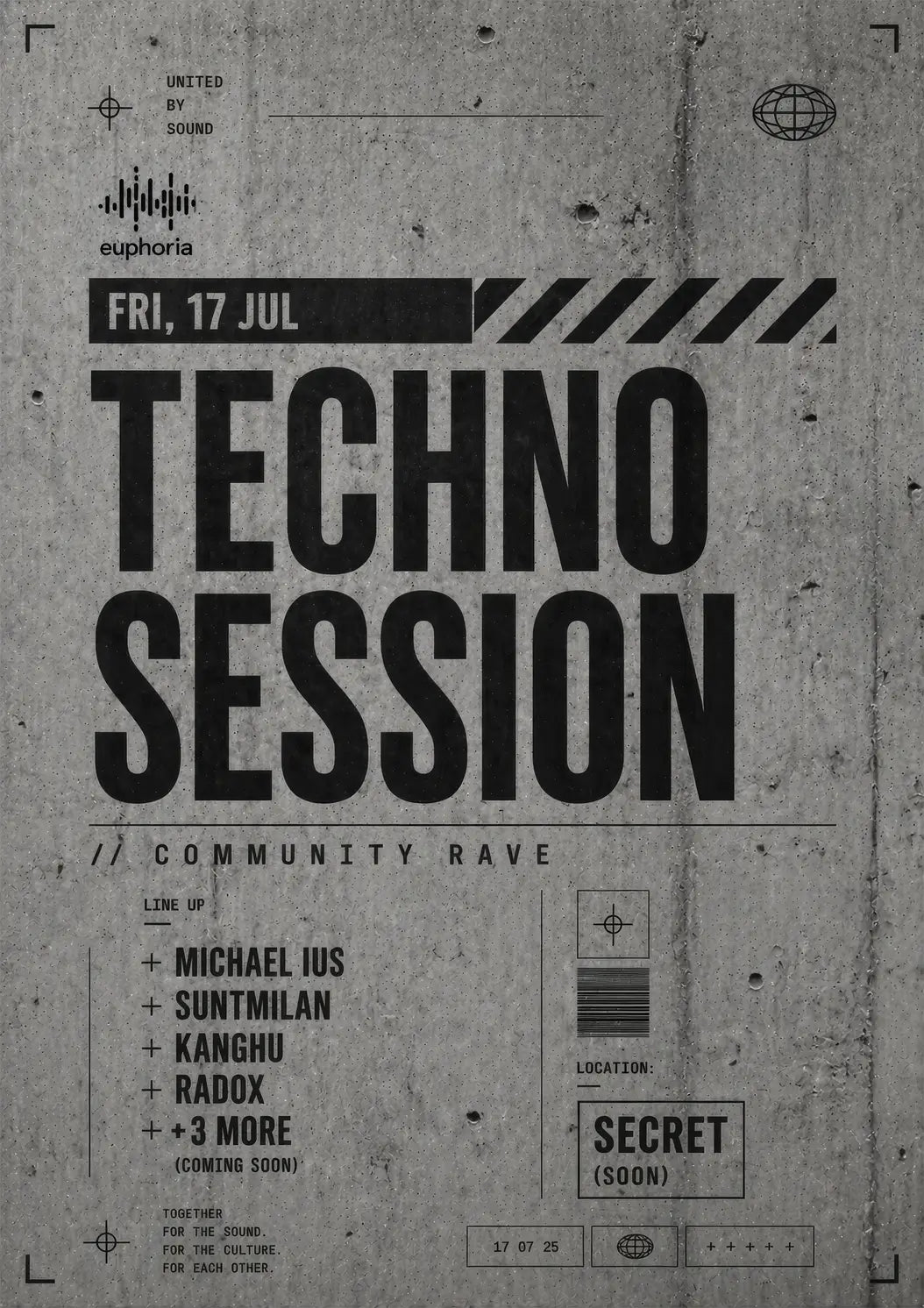 CANCELED - EU - Fri, 17 Jul - TECHNO SESSION // COMMUNITY RAVE